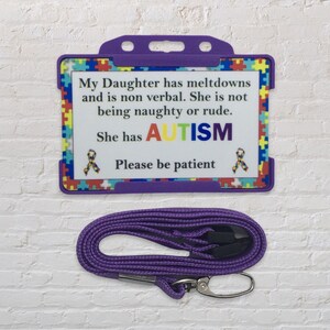 Tarjeta y cordón de concienciación sobre el autismo (10 colores disponibles)