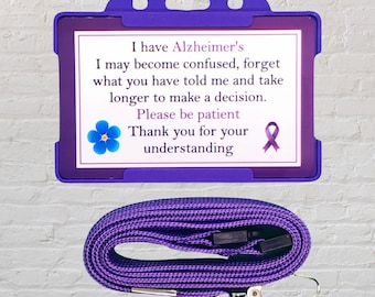 I have Alzheimer’s Disability Awareness ID Card & Lanyard