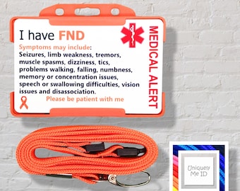 Functional Neurological Disorder FND Awareness Card and Lanyard