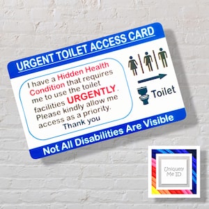 Dringend toilet Medische toegang Verborgen gezondheidstoestand Handicapkaart