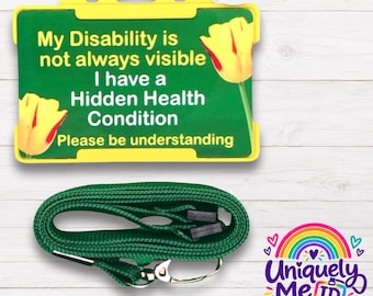 Hidden Health Condition Disability Card and Lanyard