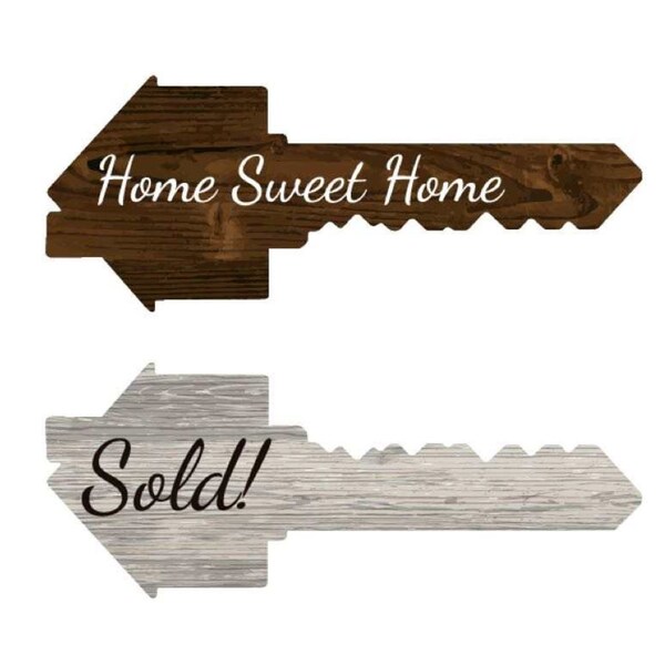 Real Estate Key Shaped Sign - Etsy