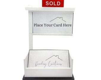 Real Estate Business Card Holder for Realtor | Mothers Day Gift for Realtors | Real Estate Agent Mothers Day Gift | Holds 3.5x2 inch Card