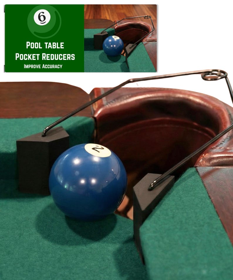Pocket Reducers Pool Table | Improve Your Accuracy with Training Aids | 6 Sets Included | Pool Table Accessories | Decrease Pocket Size image 1