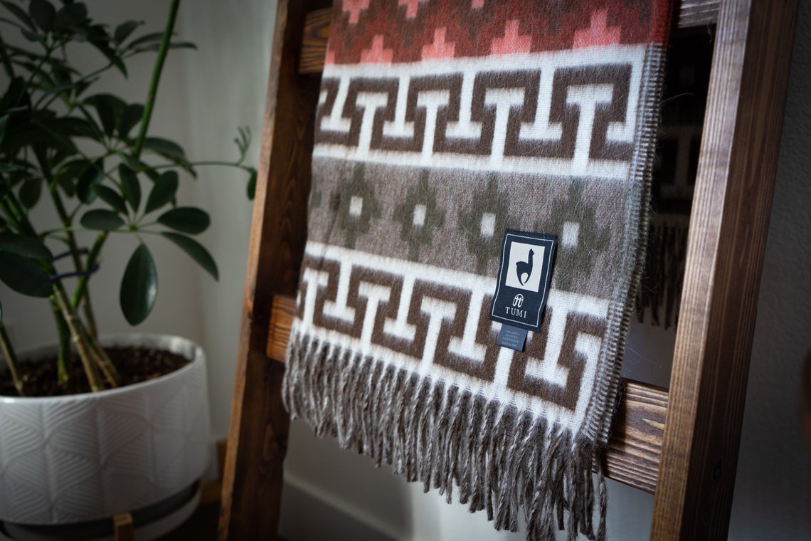 TUMI Peruvian Throw Blanket Alpaca Blanket Handmade Luxury Etsy