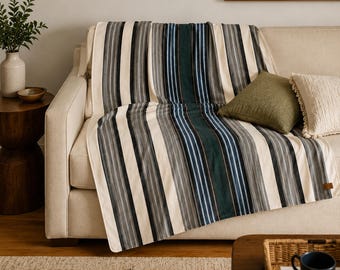 Oversized Alpaca Throw Blanket 90x60 | Soft Southwestern Couch Blanket | Boho Rustic Bed Throw Decor