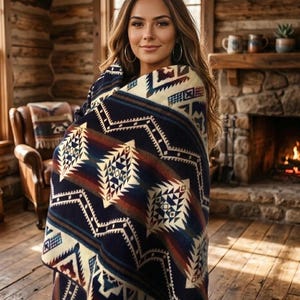 Alpaca deken – handgemaakte omkeerbare zachte plaid | Alpacawollen deken uit Ecuador | Ambachtelijk ontwerp