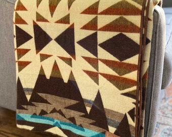 Alpaca Wool Queen Blanket – Geometric Southwestern Pattern | Handmade Artisan Wool Blanket