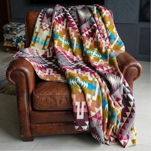 Manta Queen de lana de alpaca – Decoración de lujo bohemia hecha a mano para el hogar / Manta de lana suave y artesanal, ideal para regalar