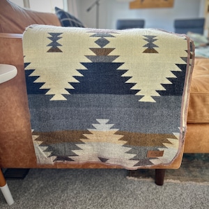Alpaca Wool Blanket from Ecuador | Ultra-soft blankets | Camping Blanket | Artisan Blanket | Queen Alpaca Blanket | ROCKY