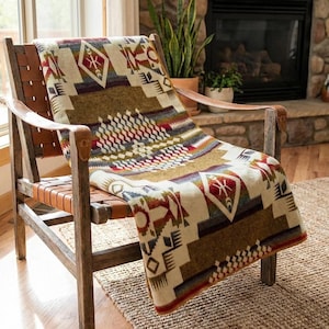 Handgemachte Alpaka Wolldecke Queen & Fleece-Größe - Reversible Boho Home Decor