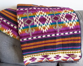 Alpaca Wool Blanket from Ecuador | Ultra-soft blankets | Camping Blanket | Artisan Blanket | Queen Alpaca Blanket | AMETHYST