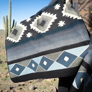 Alpaca Wool Blanket from Ecuador | Ultra-soft blankets | Camping Blanket | Artisan Blanket | Queen Alpaca Blanket | MIDNIGHT