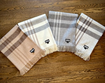Baby Alpaca Checkered Throw Blanket – Luxury Woven Wool Blanket | Soft Handmade Artisan Gift