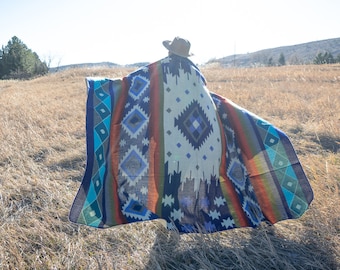 Alpaca Wool Blanket from Ecuador | Ultra-soft blankets | Camping Blanket | Artisan Blanket | Queen Alpaca Blanket | OCEAN BREEZE