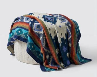 Handgemachte Alpaka Wolldecke – Ecuador Artisan Queen Throw | Boho Decke | Cabochon Geschenk