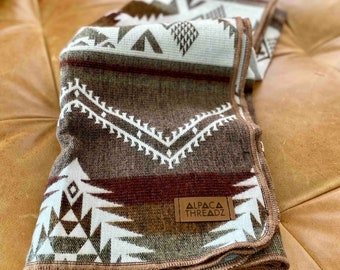 アルパカウールベビーブランケット：職人による手作り、柔らかな