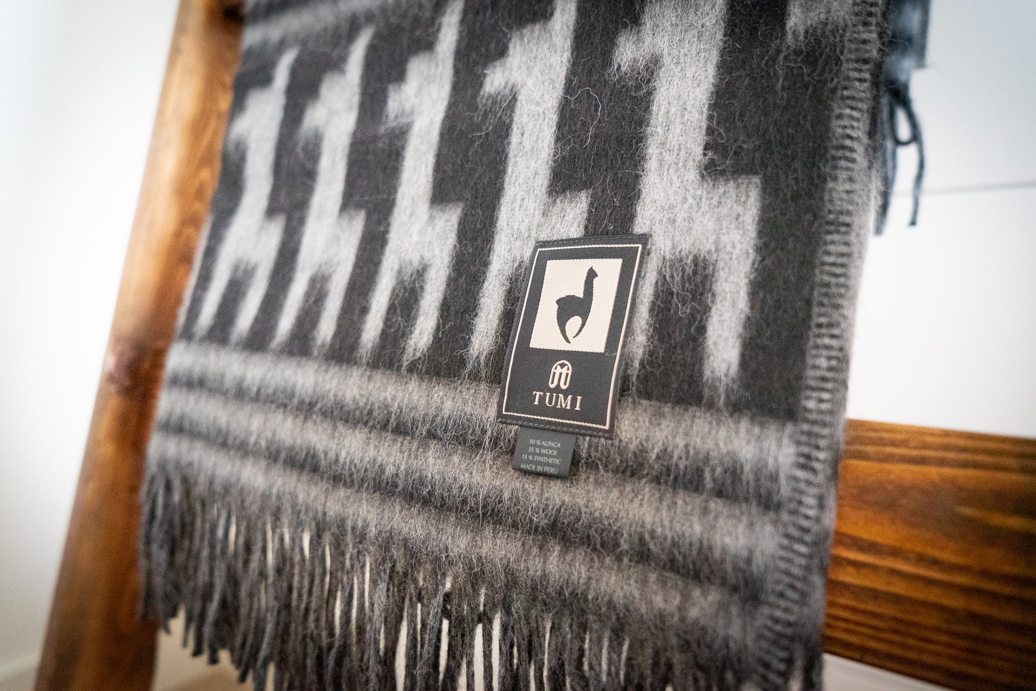 TUMI Peruvian Throw Blanket Alpaca Wool Blanket BLACK Etsy