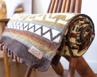 Manta de lana de alpaca hecha a mano: Manta bohemia del suroeste
