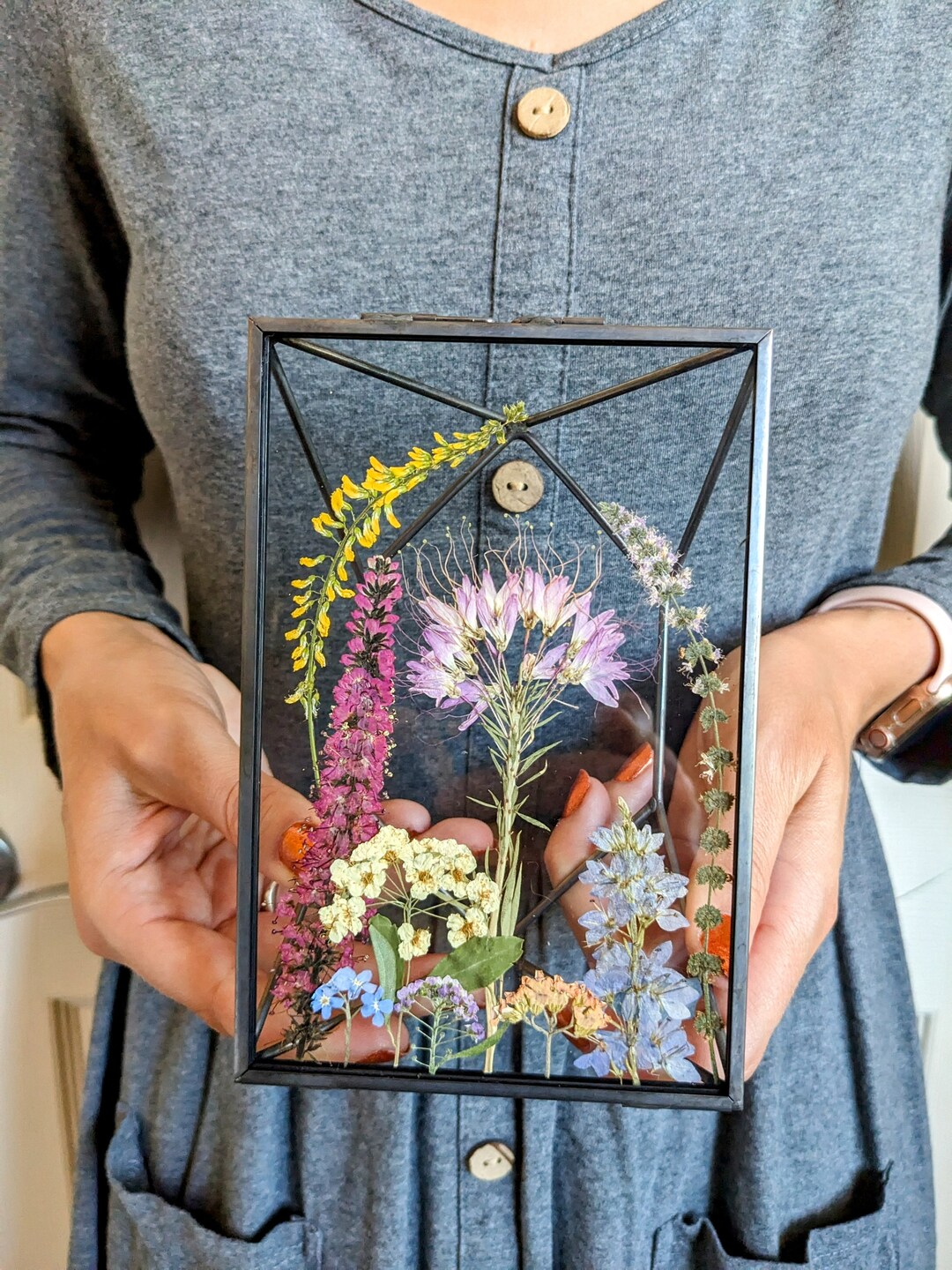 Pressed Flower Art Flower Frame Glass Frame Flower Art Etsy