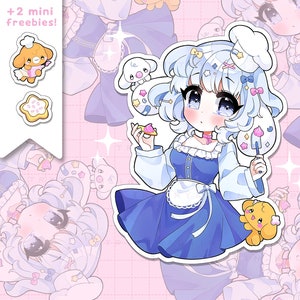 Cinnamon Cookie Bunny Puppy Waterproof Vinyl Sticker pack - laminated kawaii stickers