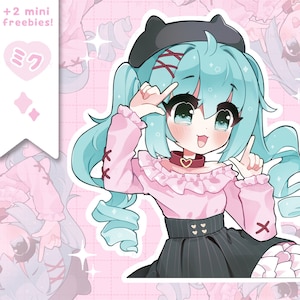 Date Night Miku Waterproof Vinyl Sticker pack -  kawaii anime girl laminated die-cut stickers