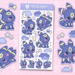 Umbre Night Sky Stargazing Stickers: Kawaii Journaling Stickers