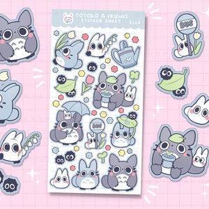 Cottage Core Studio Friends glänzender Stickerbogen - bujo Bullet Journal und Planner Polco Sticker