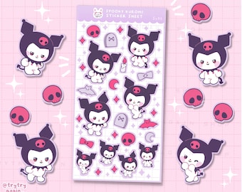 Spooky Bunny stickers Glossy Sticker sheet - bujo bullet journal and planner polco stickers