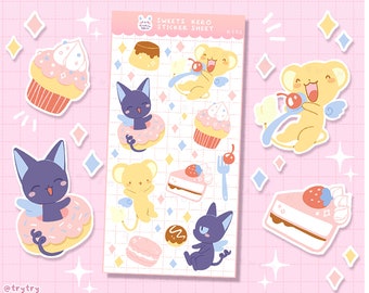 Kero & Spinny Sweets Kawaii Sticker sheet -  bujo bullet journal and planner stickers