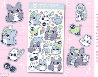 Toto & Friends Glossy Sticker Sheet: Bujo Planner Stickers