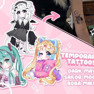 Anime Friends Temporary Tattoos - Waterproof Fake Tattoo - kawaii anime girl aesthetic tattoos