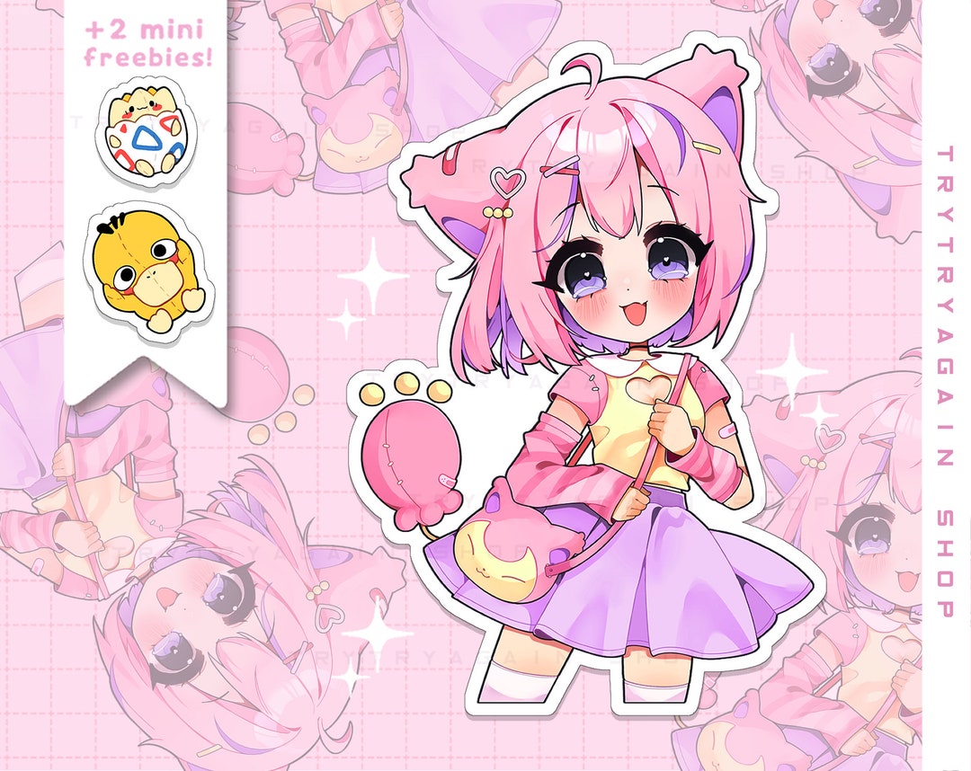 Skit Girl Waterproof Vinyl Sticker Pack - Laminated Kawaii Stickers - Etsy