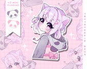 Panda Hoodie Turning Anime Girl Waterproof Vinyl Sticker Pack Laminated Kawaii Stickers Etsy UK