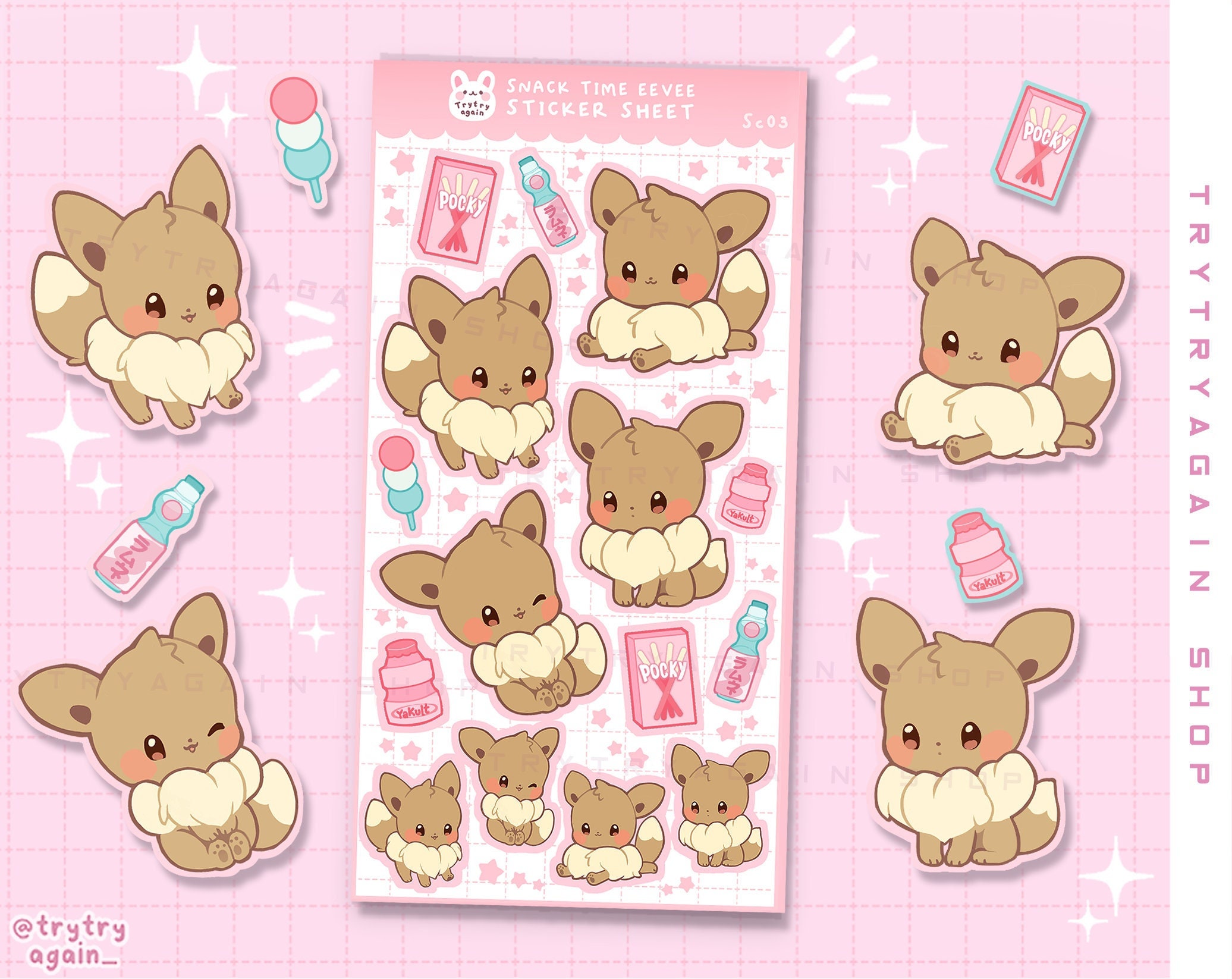 Shy Aoi Neko Girl Vinyl Sticker pack laminated kawaii -  Portugal