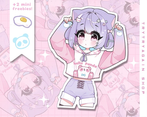 Kawaii Anime Girl Kawaii Clothes Cute Girl' Sticker