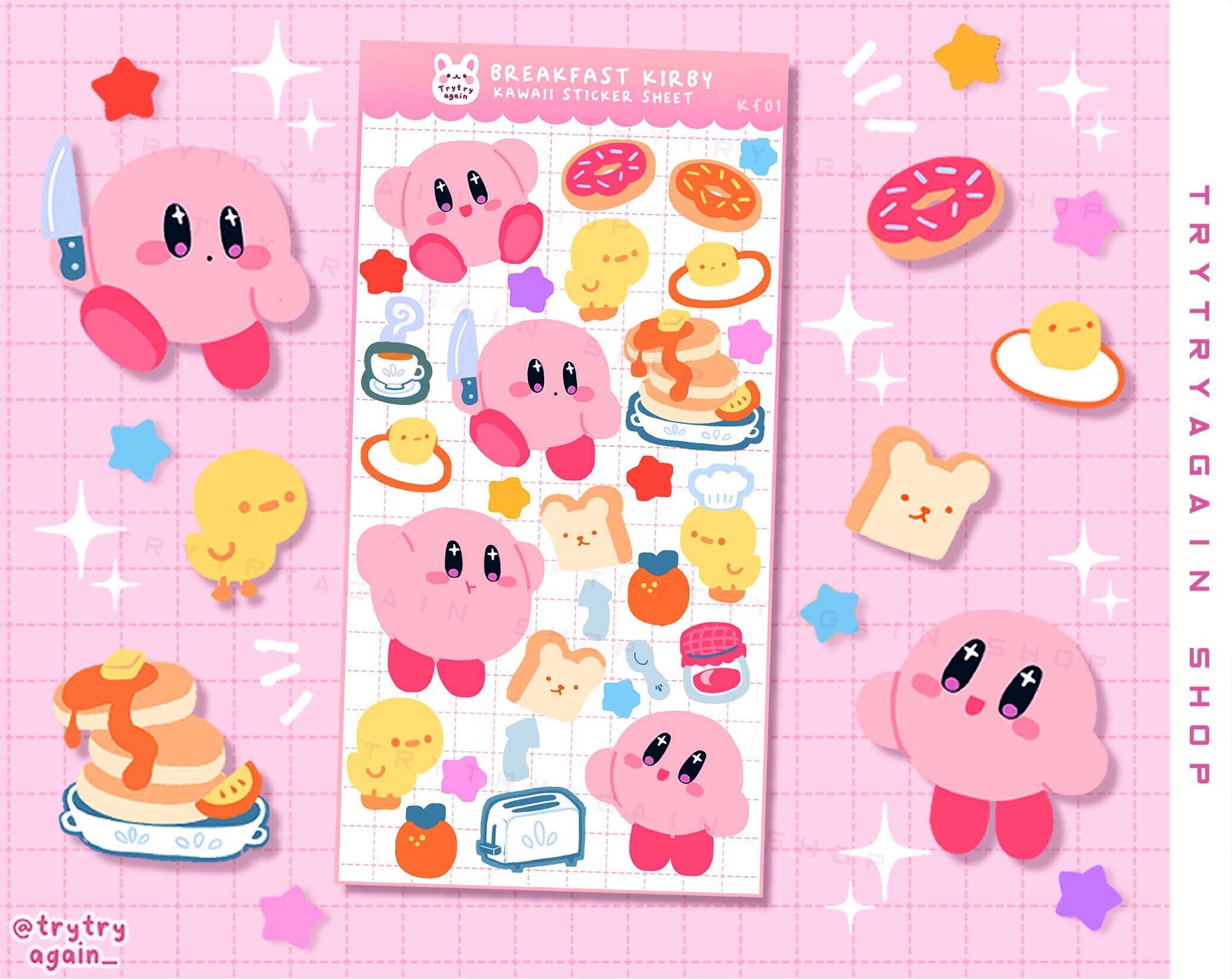 Kirby Sticker Sheet - Etsy