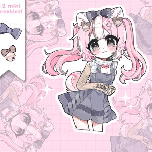 Pastel Ribbon kawaii Waterproof Vinyl Sticker pack - laminated kawaii stickers