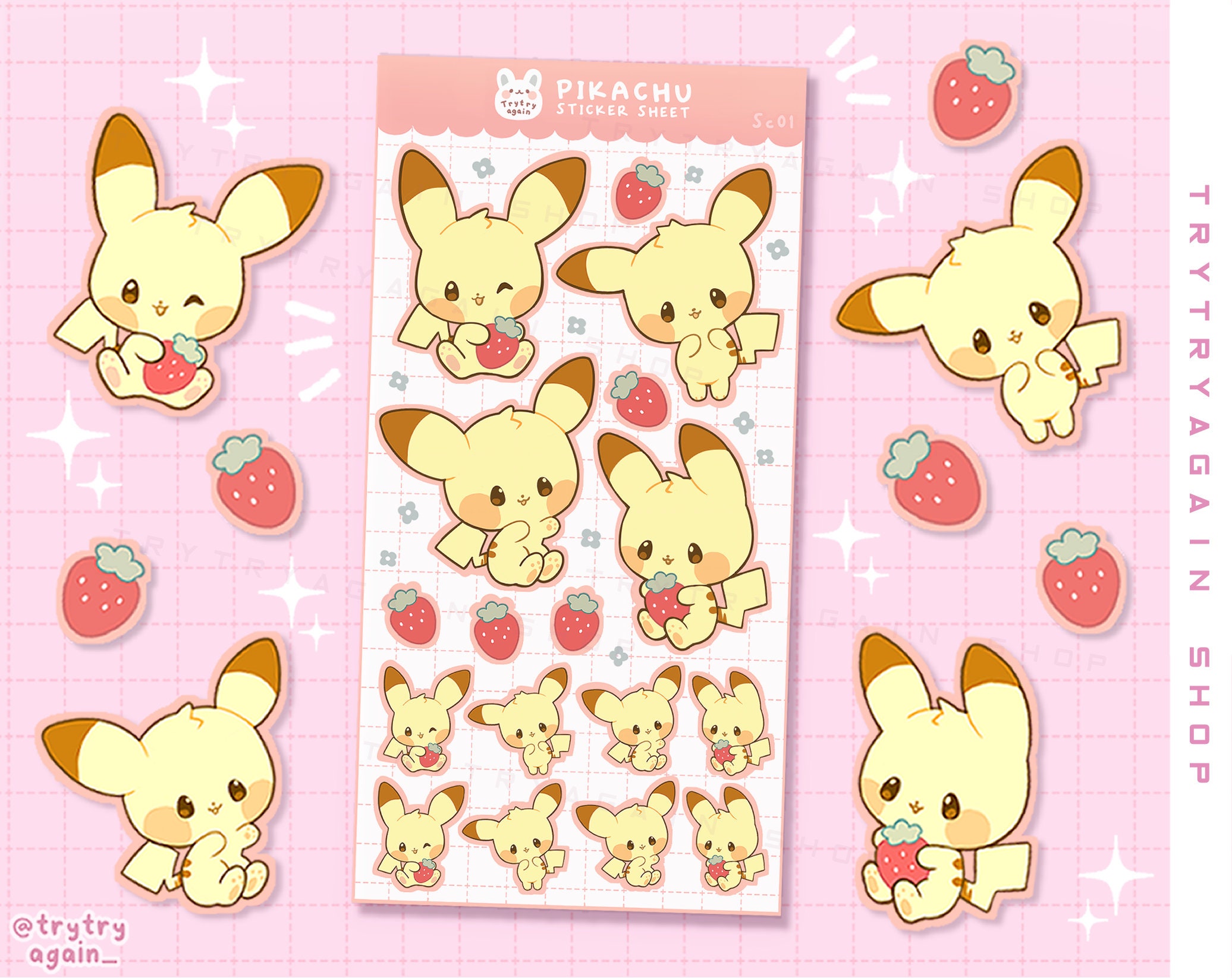 Pikachu Bubble Tea Sticker Pokemon Stickers, Planner Stickers, Bullet  Journal Stickers, Waterproof Sticker 