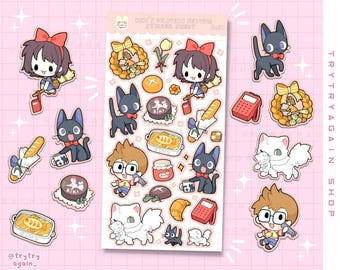 Witch Delivery Glossy Sticker Sheet: Bujo Planner Stickers