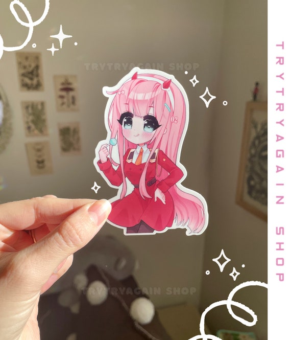 Zero Two Bunny Darling in the Franxx Weatherproof Anime Sticker 6 Car Decal