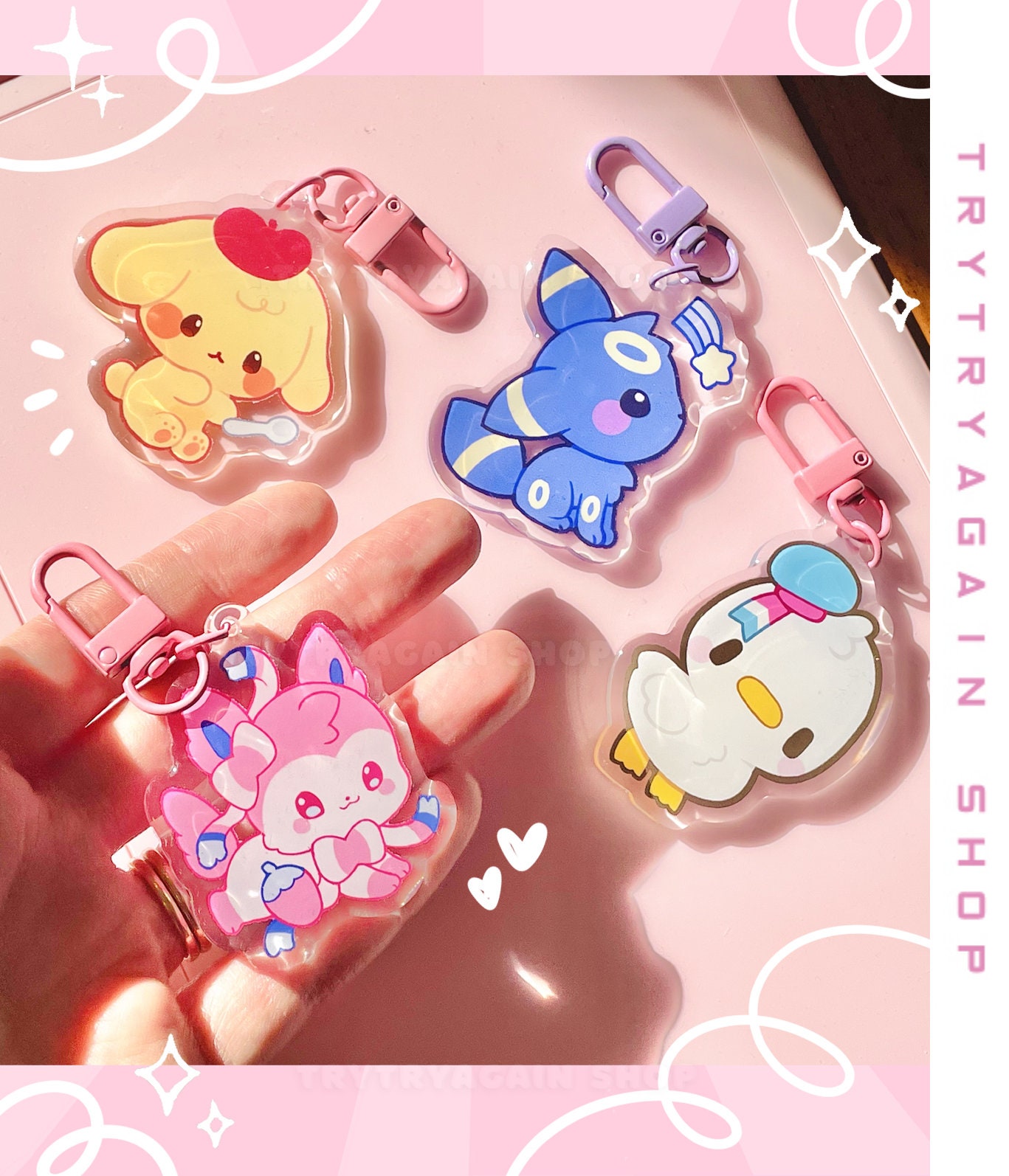 Cozy Friends Keychains! Cute and Friends Inch Clear Acrylic Keychains ...