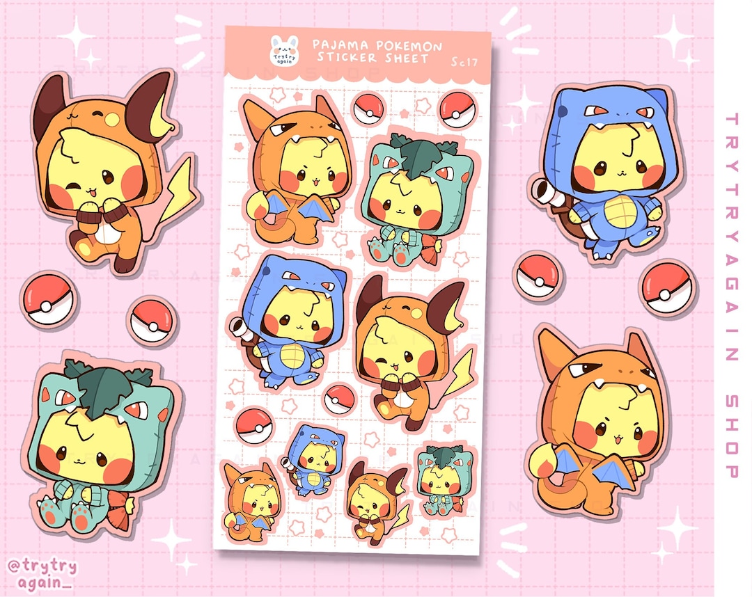 Starter Pajamas Kigurumi Stickers Glossy Sticker Sheet - Bujo Bullet ...