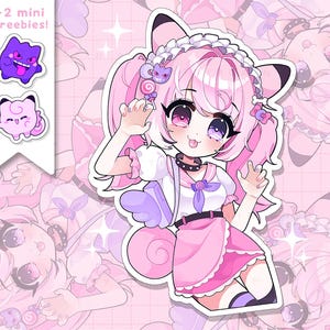 Ghost x Fairy Anime Girl - Waterproof Vinyl Sticker pack - laminated kawaii stickers