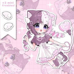 LIMITED EDITION Neapolitan Catgirl Sugar Anime Girl Waterproof Vinyl Sticker pack - laminated kawaii stickers
