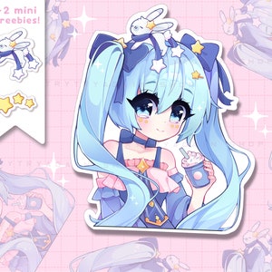 Cute Miku Boba Waterproof Vinyl Sticker Pack Kawaii Anime Girl