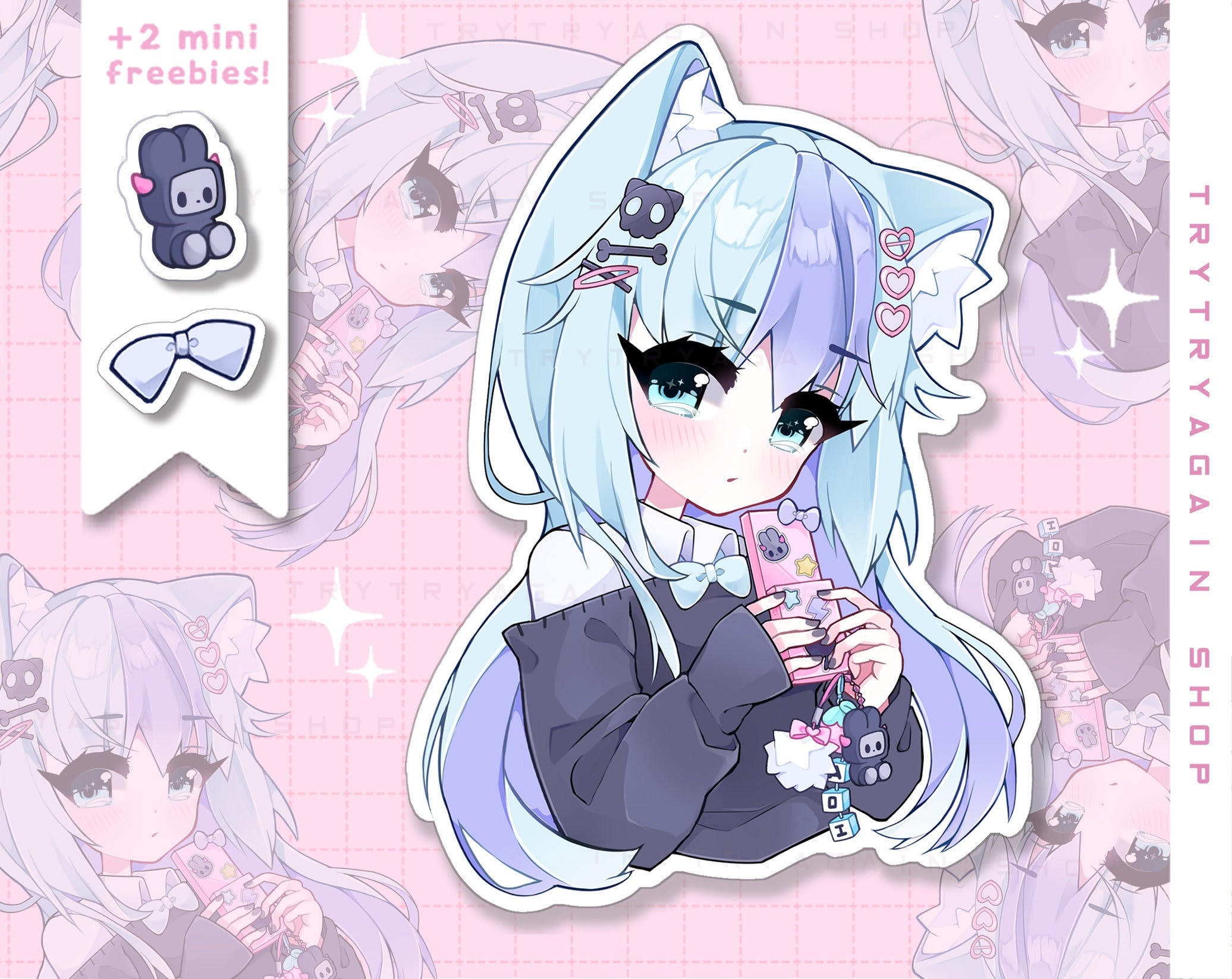 Kawaii anime girl freebie para niños y adolescentes