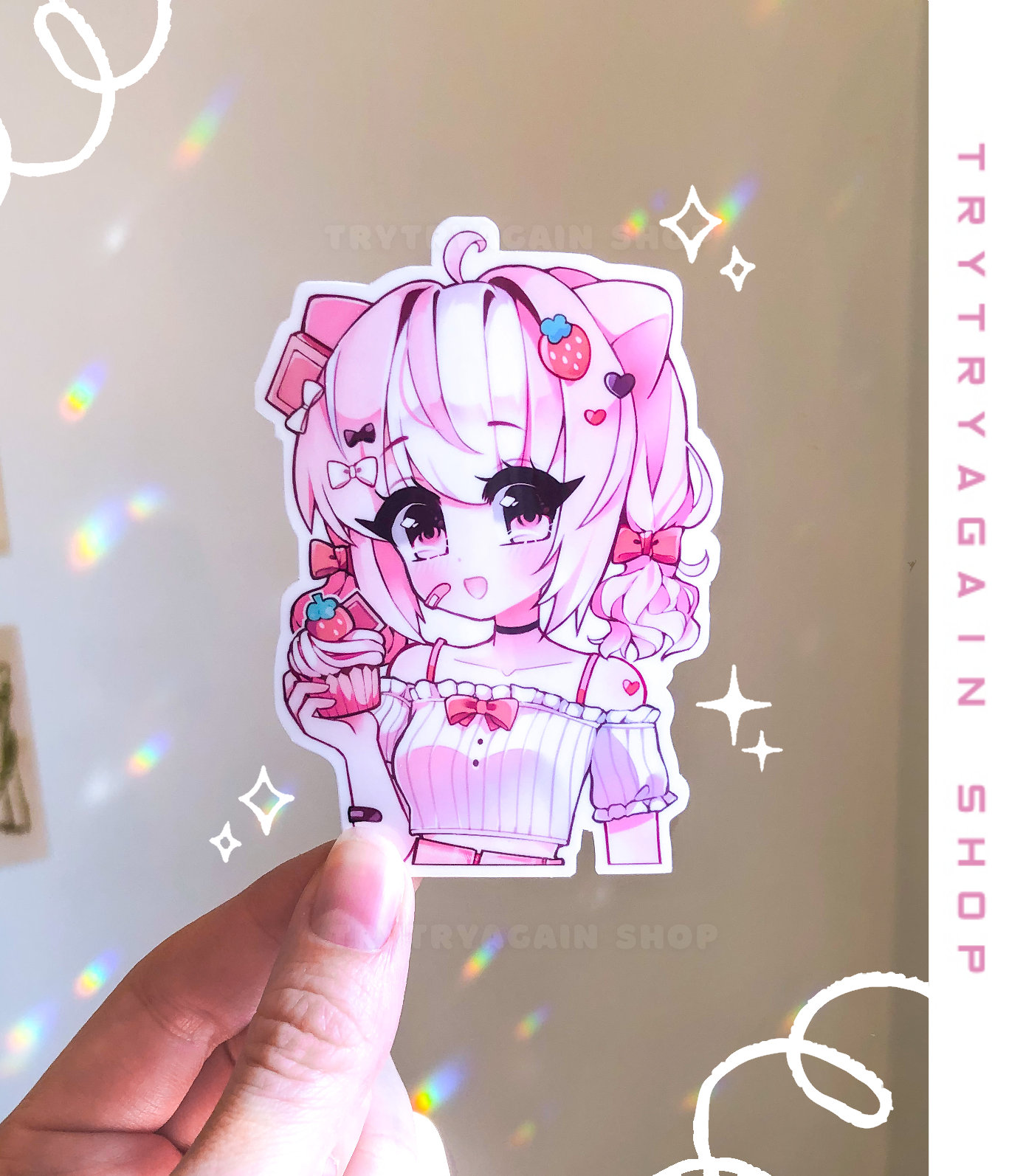 Cute Little Anime Girl - Pink Hair Psychic - Spy Anime Vinyl Sticker -  Anime Cute Kawaii Stationary - Laptop Sticker - Water Resistant Vinyl