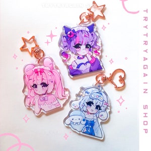 Kawaii Anime Acrylic Keychain: Double Sided Fanart Charm