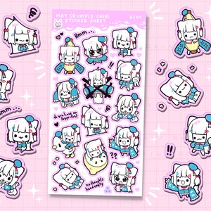 meme Crumple Chibi Silly Vtuber Stickerbogen - Bujo Bullet Journal und Planer Polco Sticker